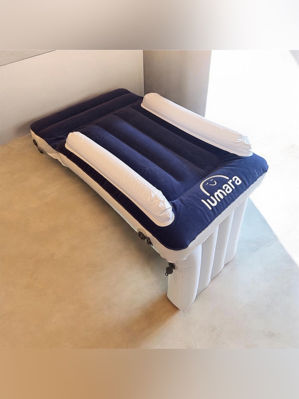 New Lumara Inflatable toddler airplane Bed no pump required seat extender